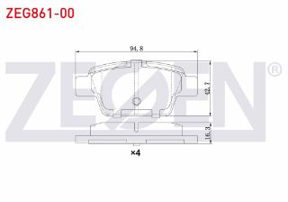 FREN BALATA ARKA FIAT LİNEA 1.4 T-JET 2007-/ BRAVO II (198) 1.6 MJT 2006-/ STILO 1.6 16V 2001-2010/ BRAVO II 1.6 2006-/ALFA ROMEO MİTO 1.4 T 2008-/ MİTO (955) 1.6 JTD 2008-/ resmi