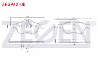 FREN BALATA ÖN RENAULT LAGUNA II (BG0/1) 1.6İ 16V 15 JANT 2001-2007 / LAGUNA II 1.9 DCI 15 JANT 2001-2007 / LAGUNA III 1.5 DCI 2007- / LAGUNA III 1.6İ 16V 2007- / LAGUNA II 1.8İ 16V 2001-2007 resmi